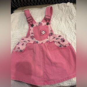 Vintage Levi's Pink Floral Kids Overall Dress